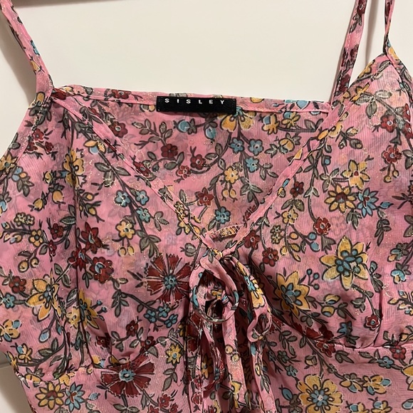 Sisley Floral Front tie Cami Blouse - Picture 2 of 5